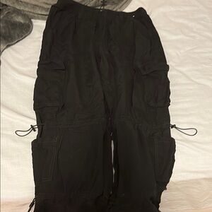 Aeropostale Black Parachute Cargo Pants